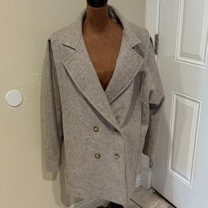 Chic Women's Double-Breasted Tan Pea Coat